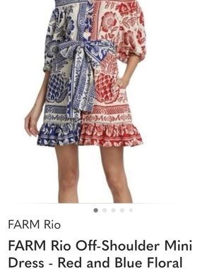 FARM Rio Red & Blue Off-Shoulder Mini Dress - Be The Cutest 4th Of July Belle